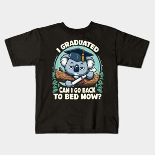 I Graduated Can I Go Back To Bed Now Class Of 2024 Koala Kids T-Shirt